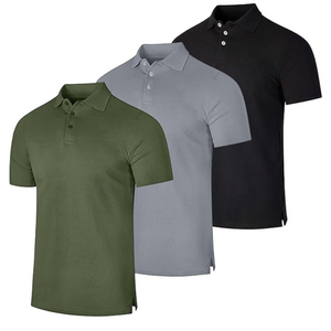 Real essentials Men's Polo Shirt 3-Pack - Black, Gray, Green NWT..